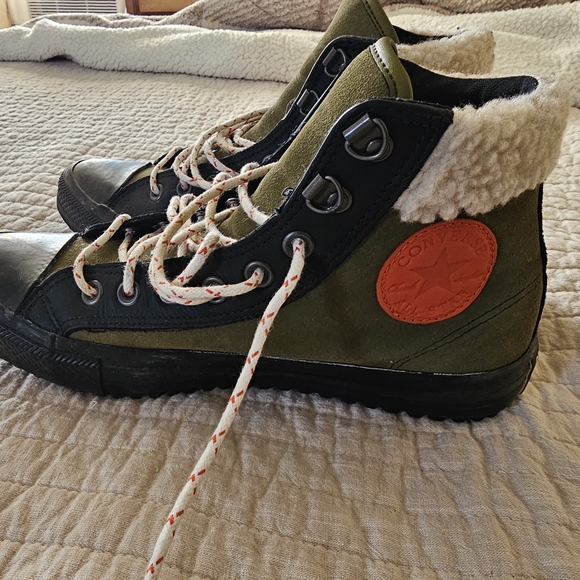 Converse Olive and Black High-Top Sneakers - Picture 8 of 13